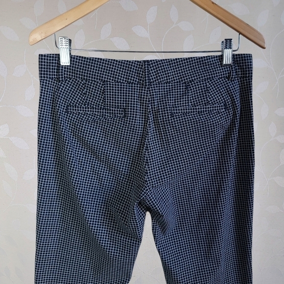 Banana Republic Sloan Fit Windowpane Check Career Trouser Pants Black 6 Petite - Picture 11 of 16